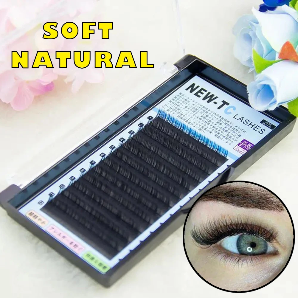 

Fast Ship 12rows/Case 7~14mm Mix Premium Soft Natural Synthetic Mink Individual False Eyelash Extension Makeup Maquiagem Cilios