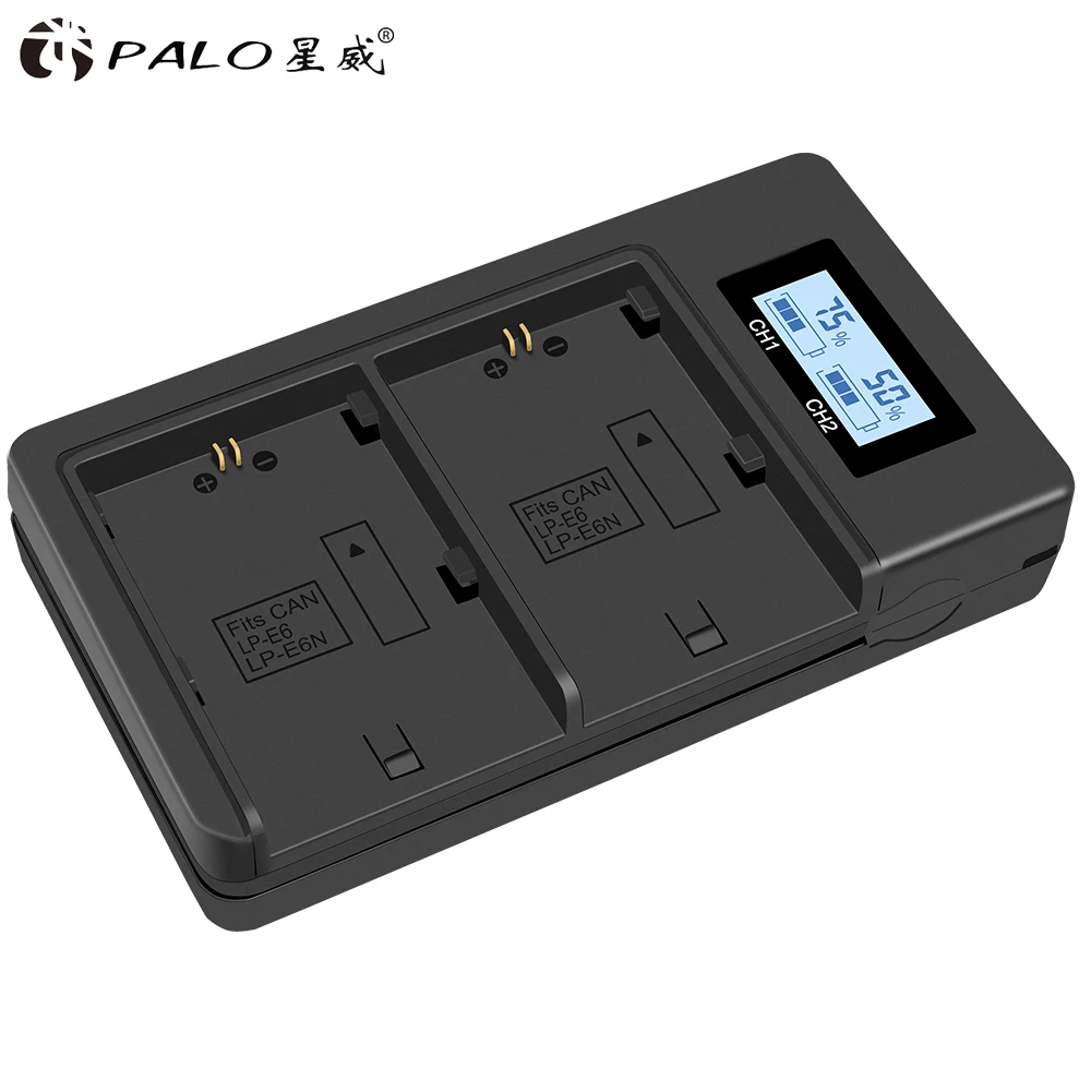 PALO LP-E6 LP-E6N LP E6 батарея+ LPE6 зарядное устройство для Canon EOS 6D 7D 5D Mark II III IV 60D 60Da 70D 80D 5DS R XC10 камера