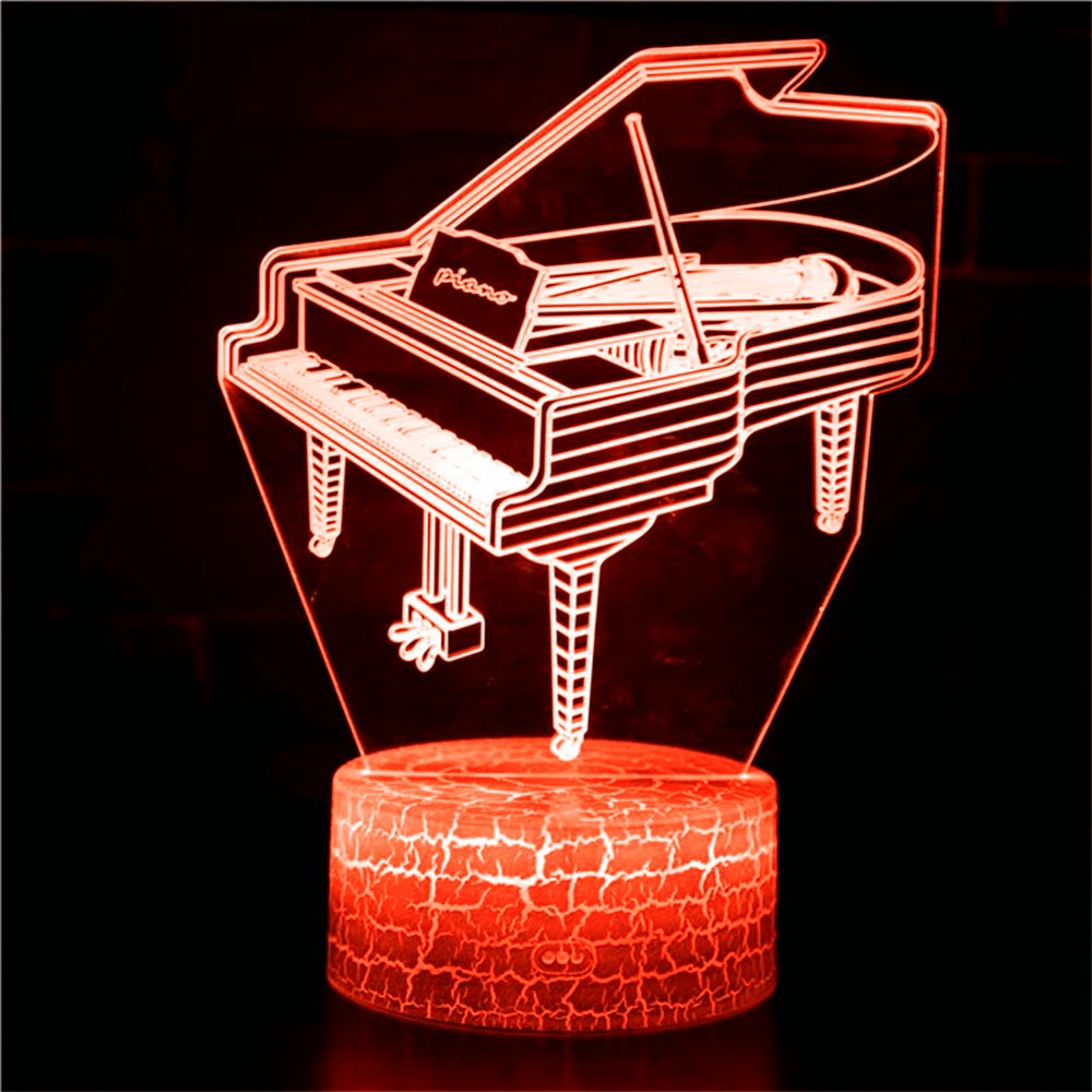 

3D piano night light model statue commemorative gift decoration ornament toy music lover table lamp LED USB atmosphere lamp