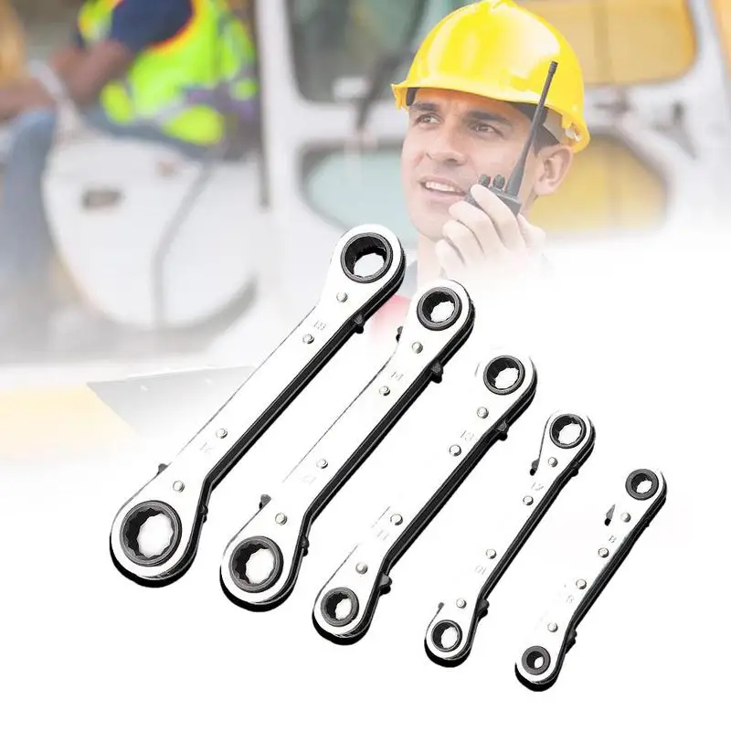 

5PC Dual Purpose Ratchet Wrench Set Alloy Steel Quick Head Repair Flexible Wrench Combination Set With Machine A3T3