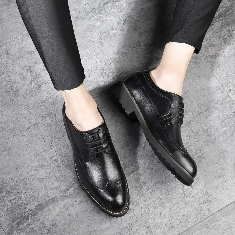 Туфли мужские классические кожаные оксфорды на шнуровке деловые формальные