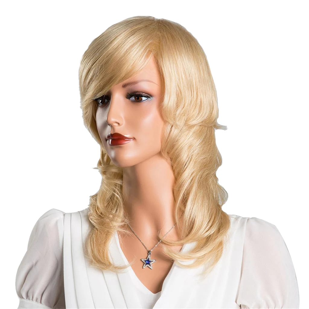 

1 Piece 14" Inches Charming Women's Long Curly Wavy Full Hair Wig With Free Wig Net (Blonde)