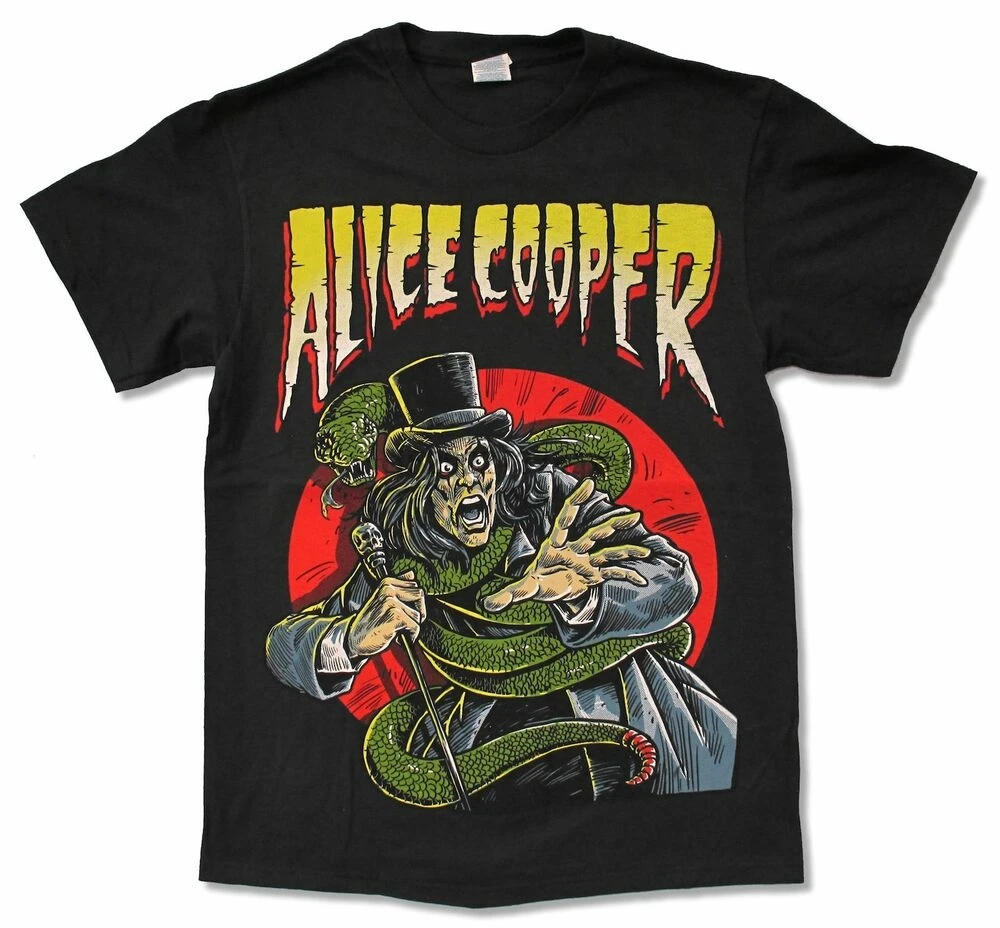 Черная футболка Alice Cooper с комиксом новинка официальная музыка для взрослых