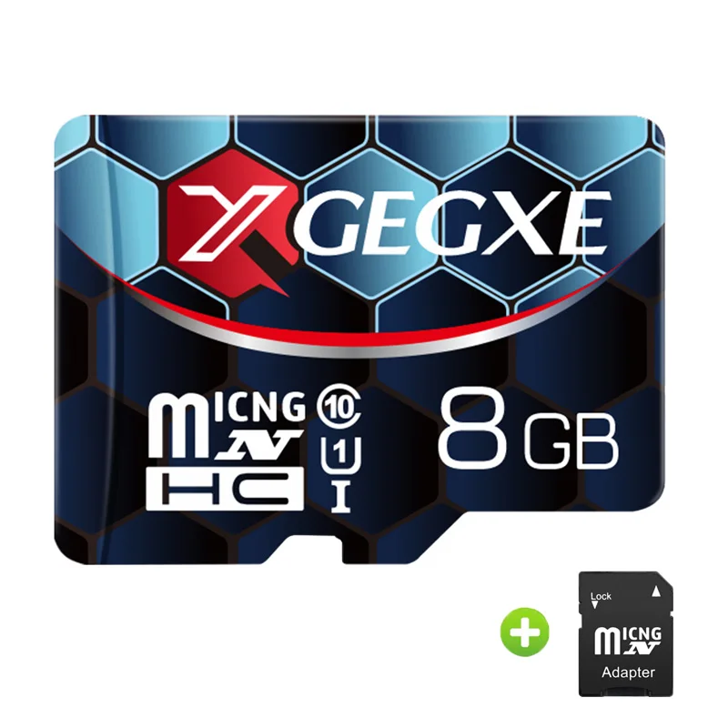 Карта памяти XGEGXE 8 ГБ 32 ГБ 64 Гб 128 Гб класс 10 UHS1 U1 U3 V30 карта памяти microSD 256 ГБ флеш-карта памяти TF микро SD tarjeta для смартфонов ПК - Емкость: 8GB with adapter
