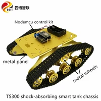 nodemcu wireless control ts300 shock absorbing metal smart rc robot tank chassis kit esp8266 development board diy for arduino