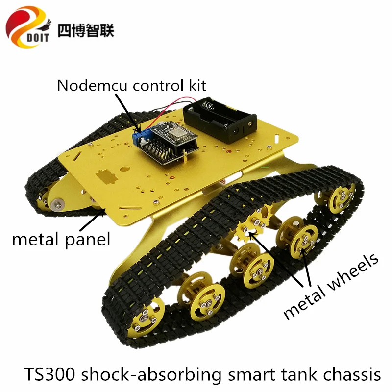 NodeMCU беспроводной контроль TS300 амортизирующий металлический умный RC робот-Бак