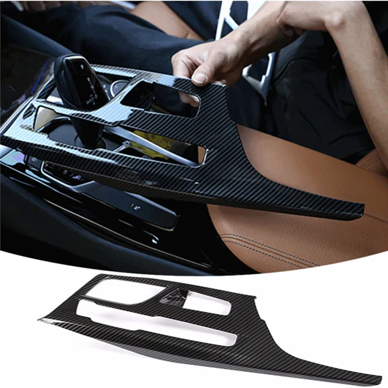 

Car Central Armrest Gear Shift Panel Cover Trim for BMW 5 6 Series 2018 ABS Automobile Console Navigation Frame Decoration Strip
