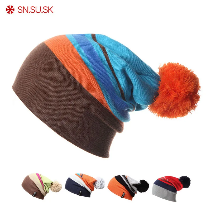 

Sn.su.sk Winter Gorros Skating Winter Snowboard Skullies Ski Hat Beanies for Man Woman Beanie Knitting Bonnet