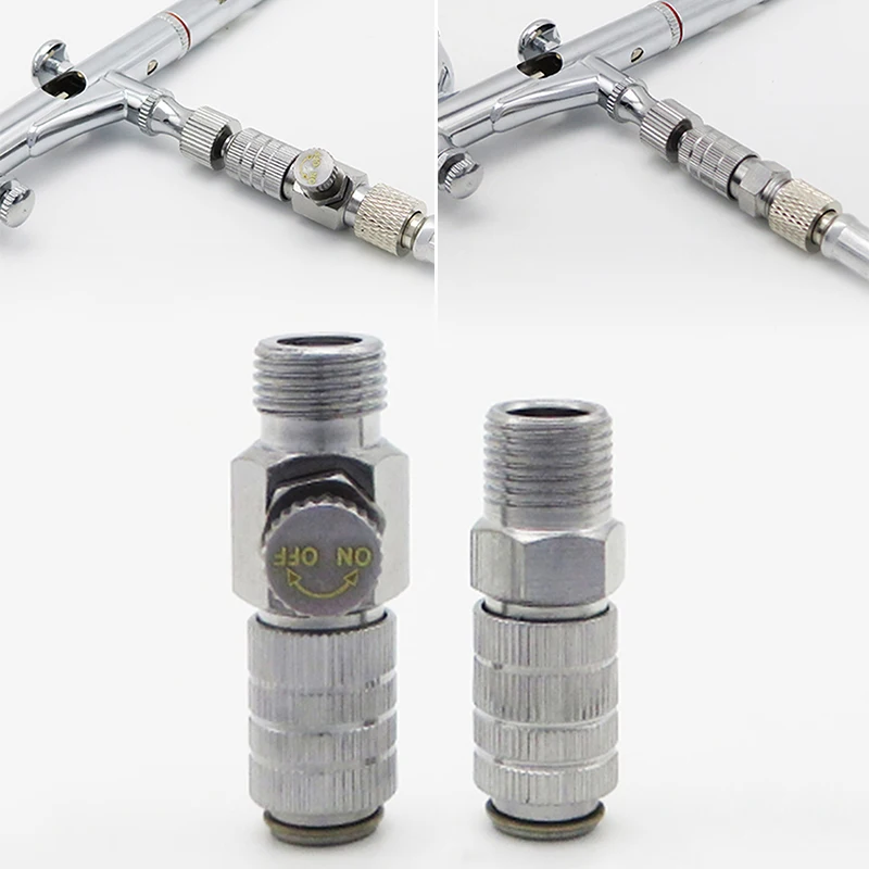 

1pc Alloy Airbrush Hose Quick Release Coupler With Air Adjust Control Dial Tool