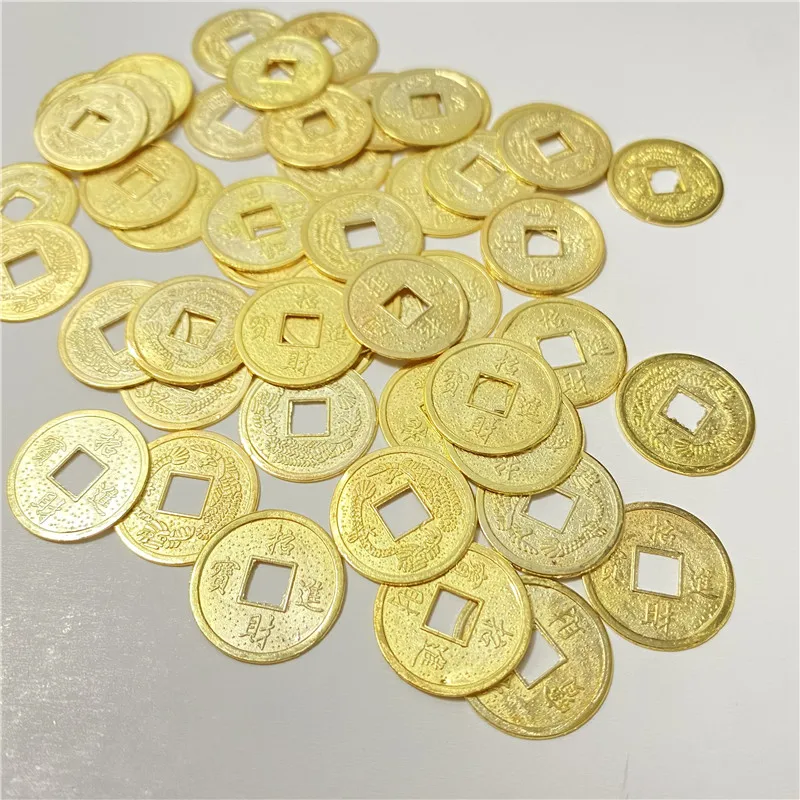 50Pcs/set Diameter 19mm Fortune and Treasure Coin Square Hole Chips Alloy Plating Disk For Board Game accessories | Спорт и