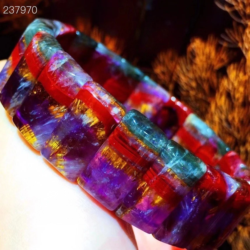 

Genuine Natural Cacoxenite Auralite 23 Women Rectangle Beads Bracelet 18.5x10.6x5.2mm From Canada Stretch Bracelet AAAAA