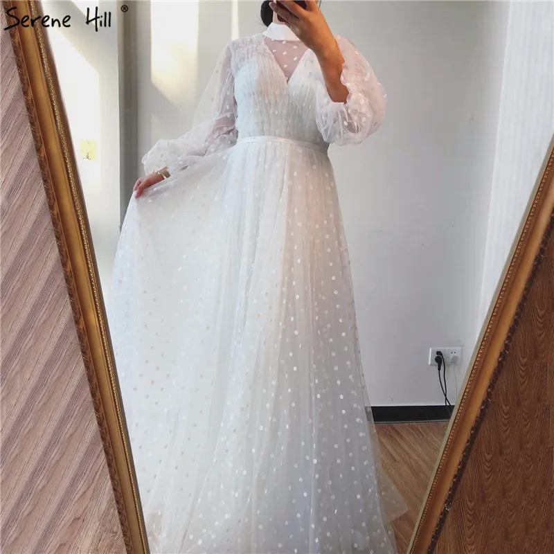 Серен Хилл белое с длинными рукавами пузырьками А силуэт сексуальное платье для