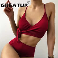 women brazilian sexy biquini set summer swimsuits v neck bow knot beachwear maillot de bain femme stripe solid sling high waist