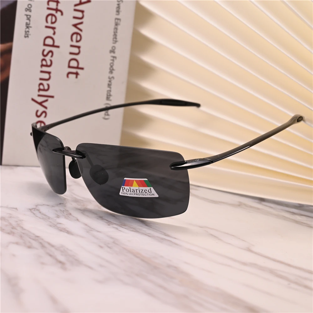 

Evove 10g Polarized Sunglasses Male Ultra-light Rimless Sun Glasses for Men Driving Shades Anti Glare UV400