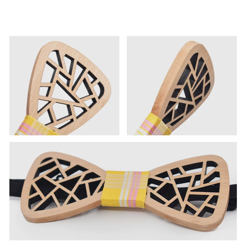 

2020 Hollow Wooden Bow Ties for Mens Handmade Wedding Party Butterfly Tie Party Costume Decor Women Wood Bowties