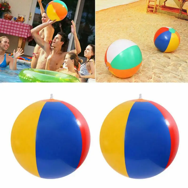 23/30/36cm Inflatable Beach Ball PVC Water Balloons Rainbow-Color Balls Summer Outdoor Swimming Toys Kids Fun TXTB1 | Игрушки и хобби