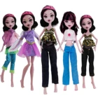 1 комплект наряд, кружевные топы с леопардовым принтом, блузка, джинсы, брюки, платье, аксессуары, Одежда для куклы Monster High для куклы Ever After High Doll