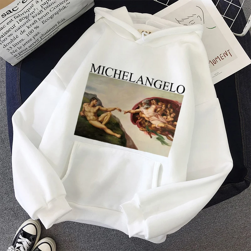 Aesthetic Angel Kiss Women Hoodie Sweatshirts Harajuku Vintage Jumper Femme Kawaii Hooded Sweatshirt Warm Pocket Pullover Jacket