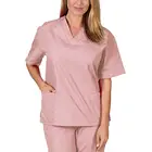 Топ и штаны для медсестры Однотонные эластичные унисекс с V-образным вырезом и карманами быстросохнущая униформа для работы Повседневная и простая дышащая