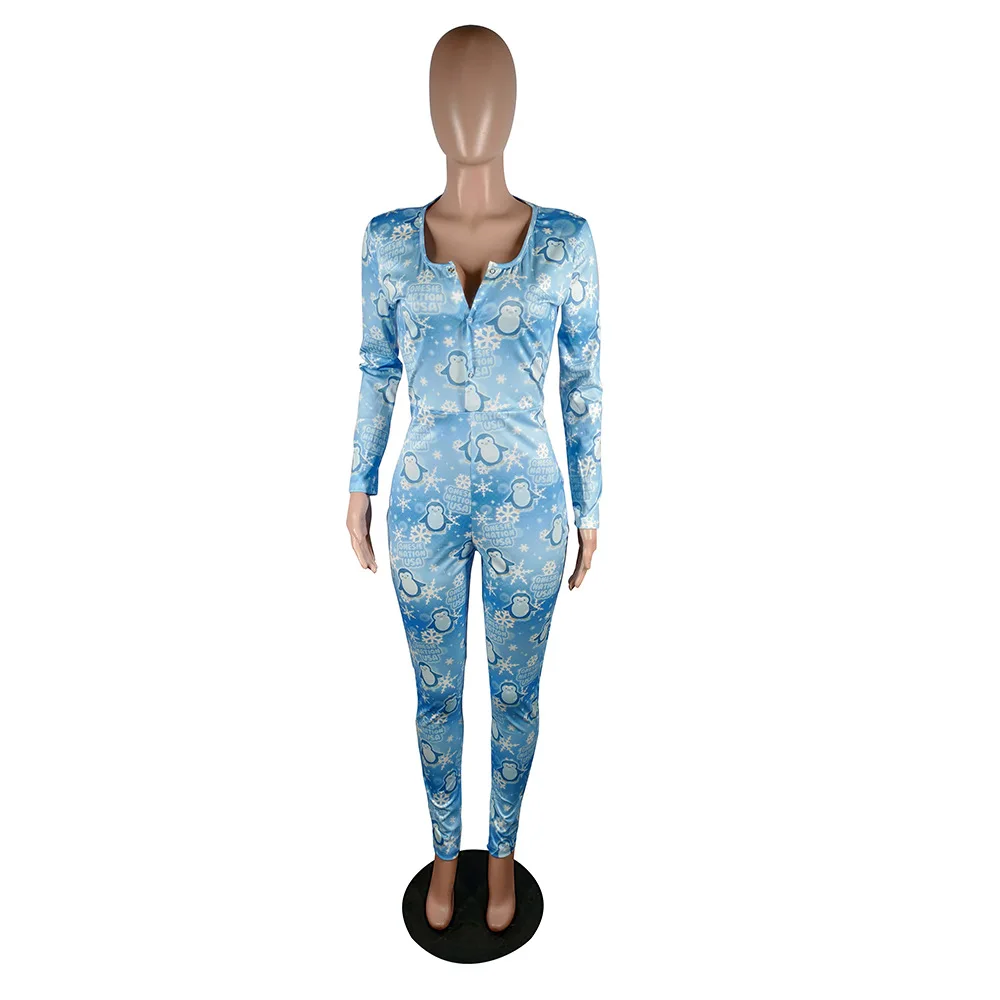 Женский комбинезон на пуговицах повседневный осенний клубный с длинным рукавом