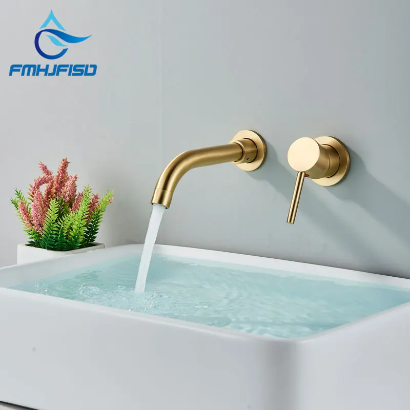 Настенный смеситель FMHJFISD для ванной комнаты рекламный матовый золотой