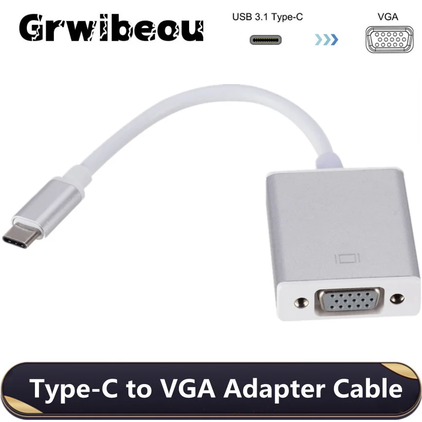

1080P USB C to VGA Adapter USB 3.1 Type C Male to Female VGA Converter Cable for Macbook 12 inch Chromebook Pixel Lumia 950XL