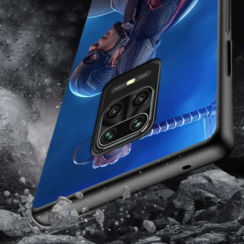 

Hot Marvel Captain America Soft TPU For Xiaomi Redmi Note10 10S 9T 9S 9 8T 8 7 6 5A 5 4 4X Prime Pro Max Black Phone Case