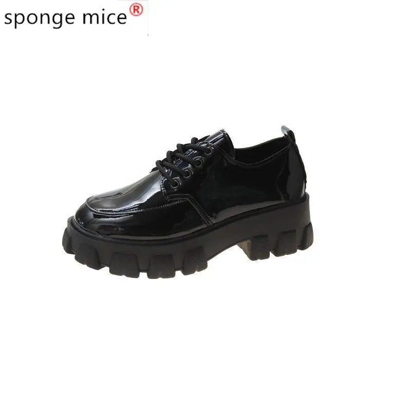 

British style small leather shoes women increase 2020 new college style wild autumn thick bottom sponge cake shoes