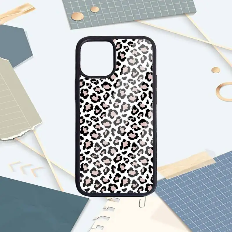 

Ottwn Leopard Print Pattern Phone Case PC for iPhone 11 12 pro XS MAX 8 7 6 6S Plus X 5S SE 2020 XR Luxury brand shell funda