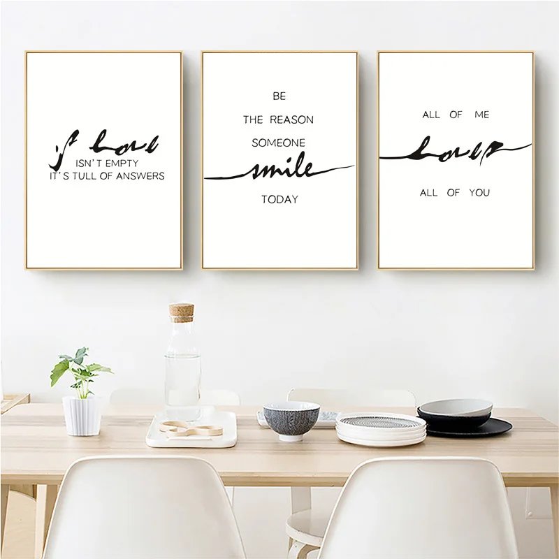 

Sweet Love Black White Phrase A1 Canvas Interior Painting Wall Art Poster And Prints for Living Room Home Decoration Pictures