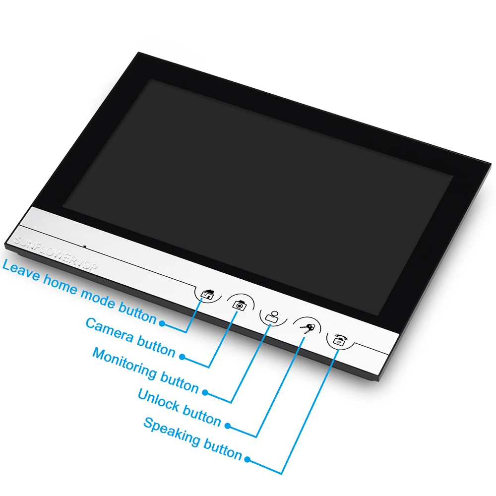 Apartment Fingerprint Video Intercom 32GB 9 inch With Recording for Home Electronic Door Lock | Безопасность и защита