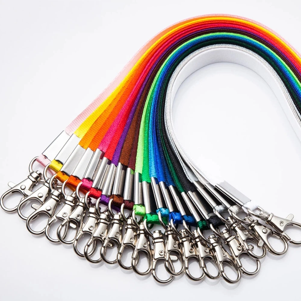 

1Pcs Thicken Pure color Lanyards for keys ID Card Gym Mobile Phone Straps USB badge holder DIY Hang Rope Lariat Lanyard JZ44