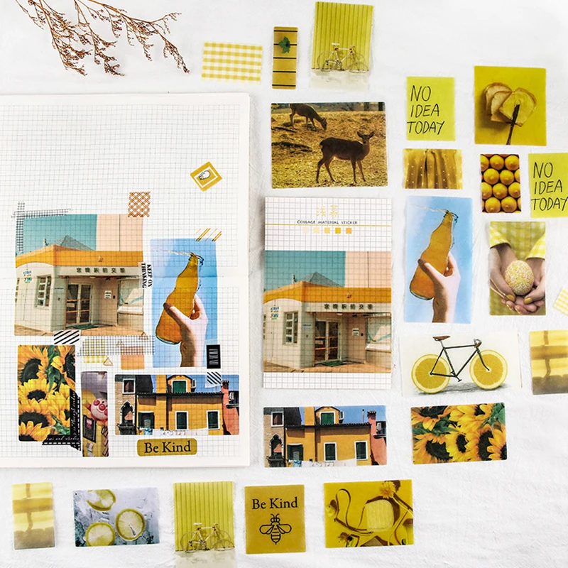 

Mr. Paper and paper big sticker pack Qingzhi series ins style collage hand account material decoration DIY stickers