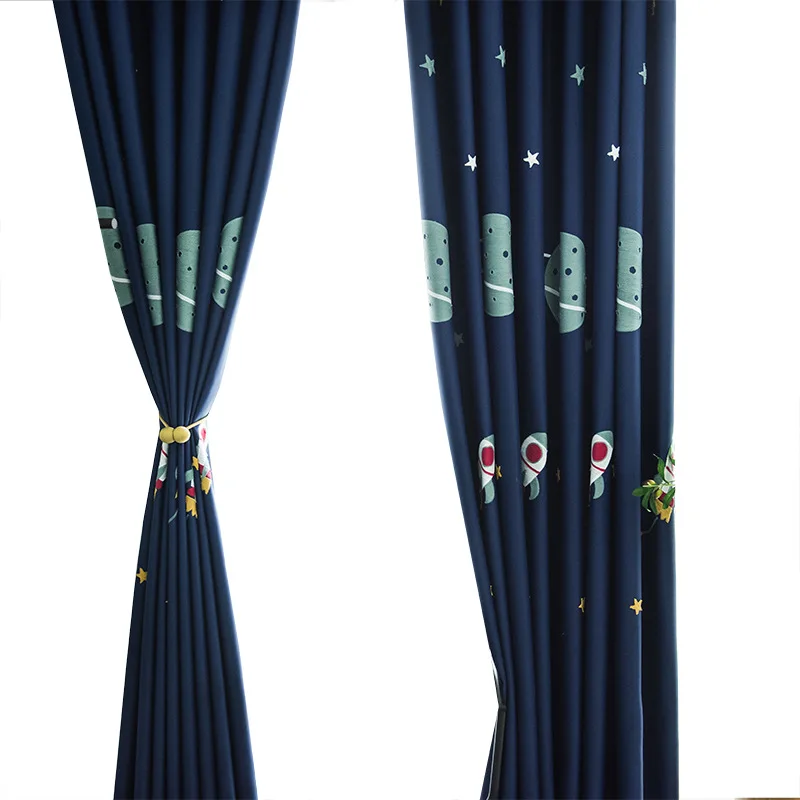 Для мальчиков с героями мультфильмов Cyan занавески высокой тенью вышитые готовая