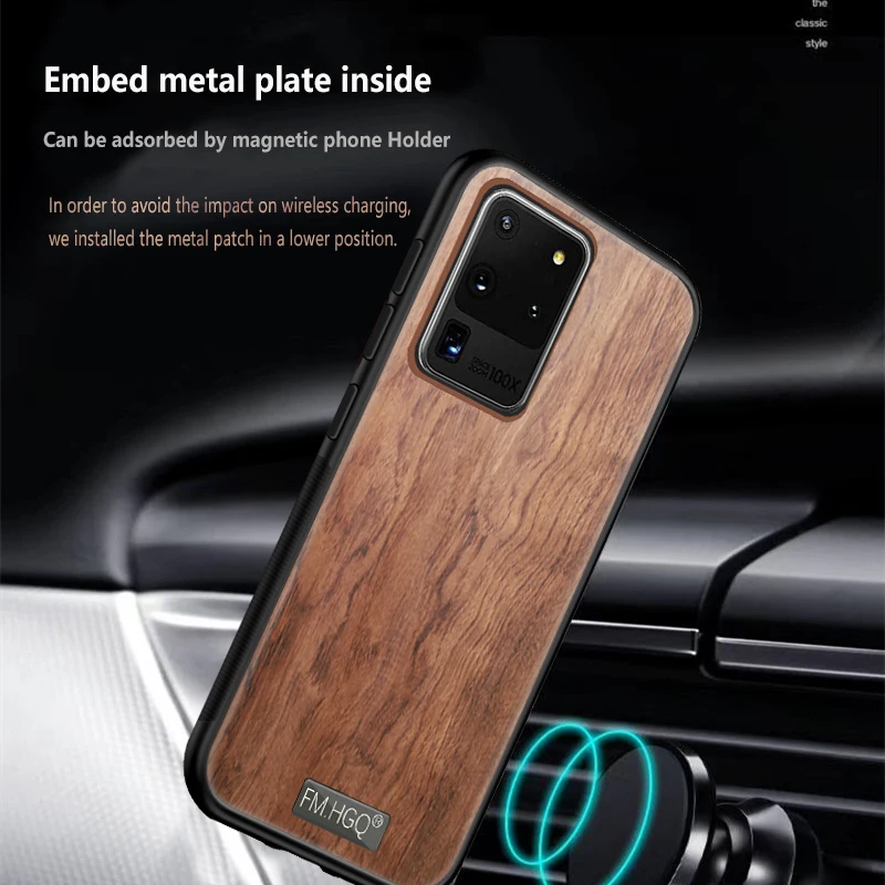 Чехол FM.HGQ для Samsung Galaxy S20 Ультратонкий Деревянный чехол-бампер из ТПУ S10 Plus E