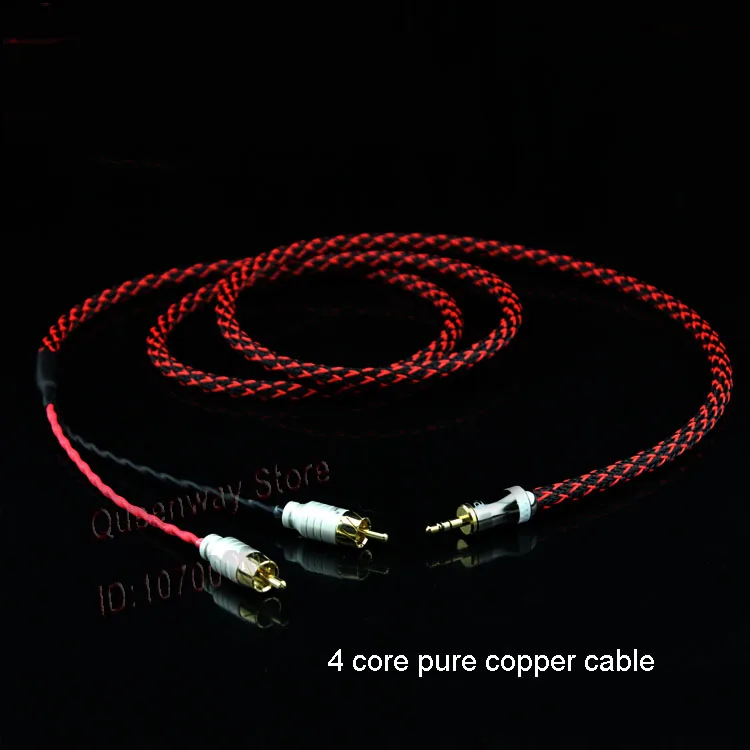 Аудиокабель hi-Fi с поворотом на 3 5 мм 2RCA hi-end головкой лотоса кабель для подключения