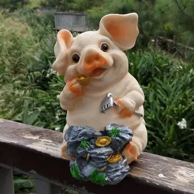 

Creative modeling pig piggy bank Pig bank large adult cute piggy bank resin decoration simulation lovely animal Home crafts