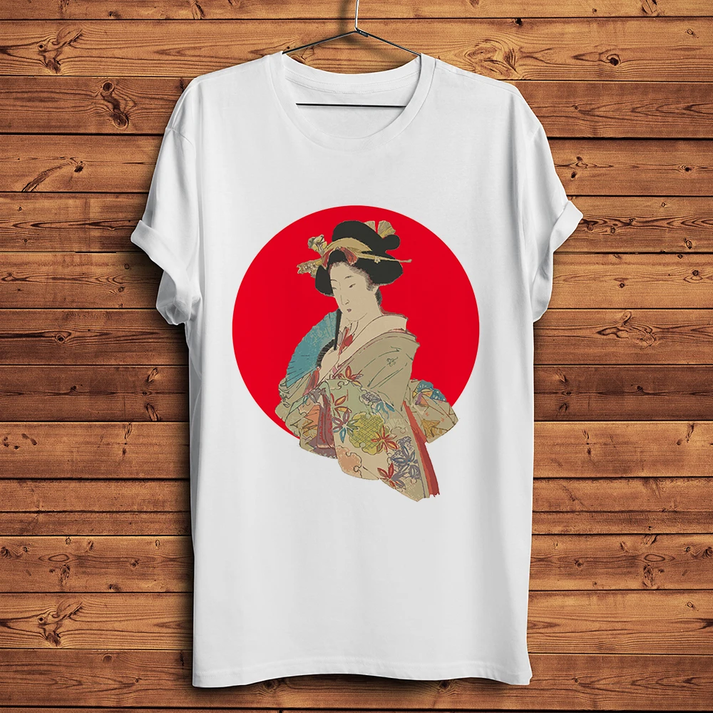 

Japan Ukiyoe Style Geisha Samurai T-shirt Homme Casual Harajuku Short Sleeve T Shirt Men White Vintage Tshirt Unisex Streetwear