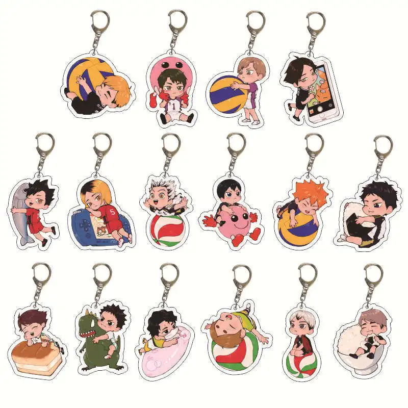 Cartoon Volleyball Boy Key Chain Ring Anime Haikyuu!! Keyring Cute Keychain Sleutelhanger New Accessories Pendant Gift | Украшения и