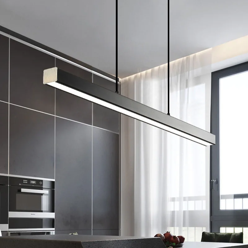 

Современный линейный светодиодный люстра современные бильярдный стол подвесной светильник ing с регулируемой подвесной светильник для офи...