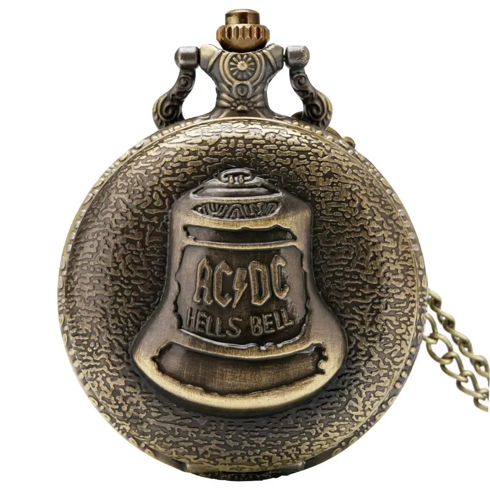 

Antique Retro Bronze Hells Bell Quartz Pocket Watch Necklace Pendant Chain Pocket Clock for Men Women Souvenir Gifts