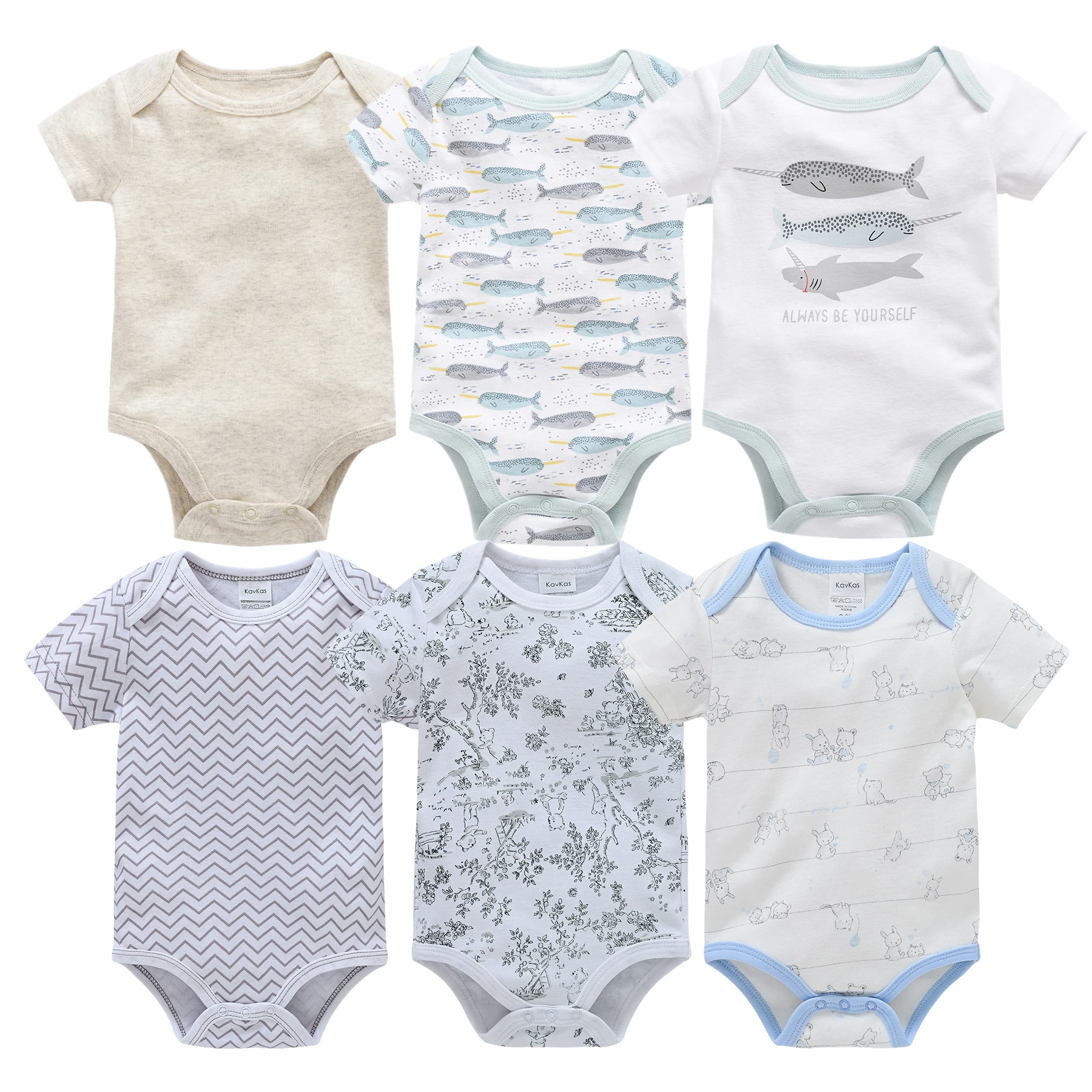 

Toddler Baby Boys Bodysuits Bebe Fille Unisex One Piece 6PCS Infant Baby Girls Onesies 0-12M Newborn 100% Cotton Roupas de bebe