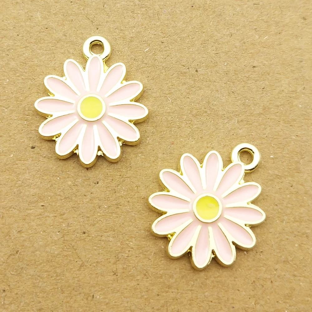10 шт. эмалевые Подвески в виде Маргаритки