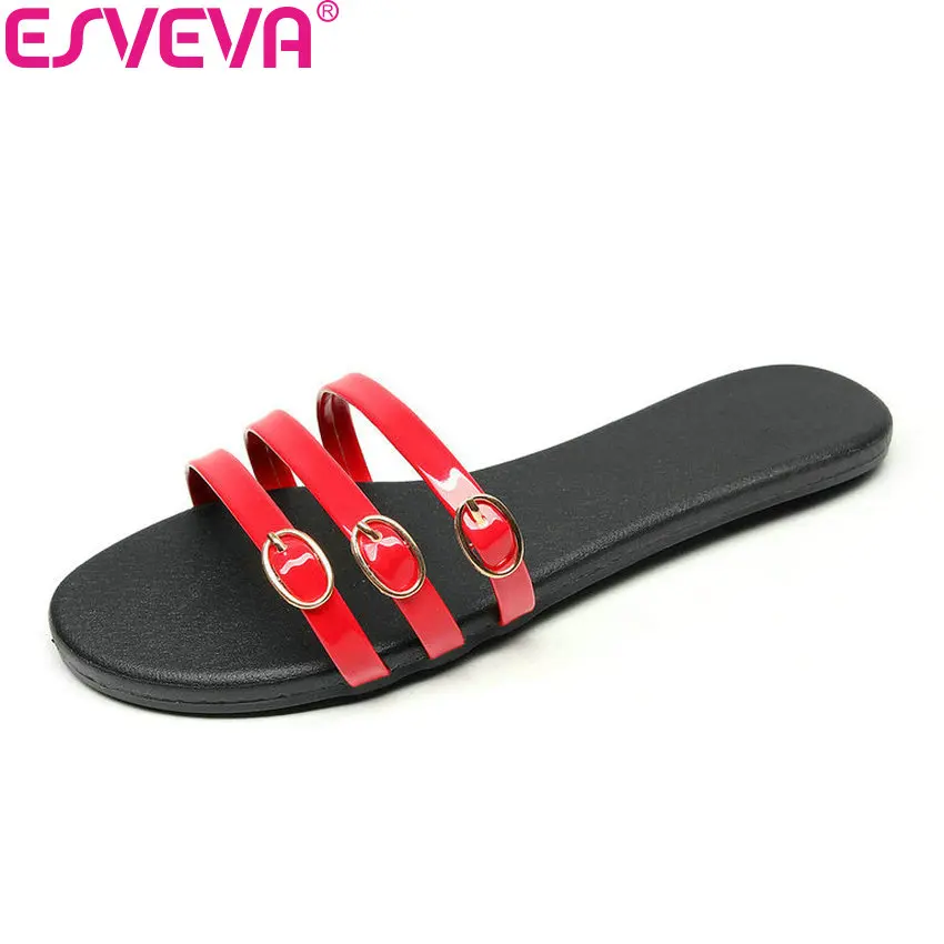 Женские шлепанцы ESVEVA с закругленным носком на низком каблуке из искусственной