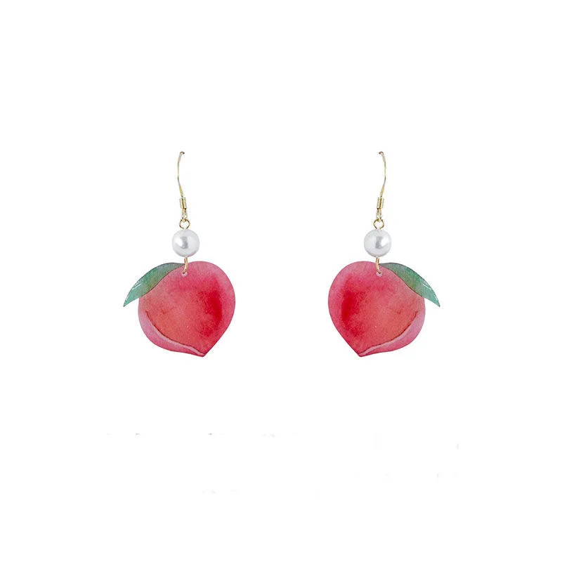

Cute Cartoon Sweet Fresh Peach Earrings Female Ear Clip Student Cute Fruit Earrings Accessories Fashion Jewelry