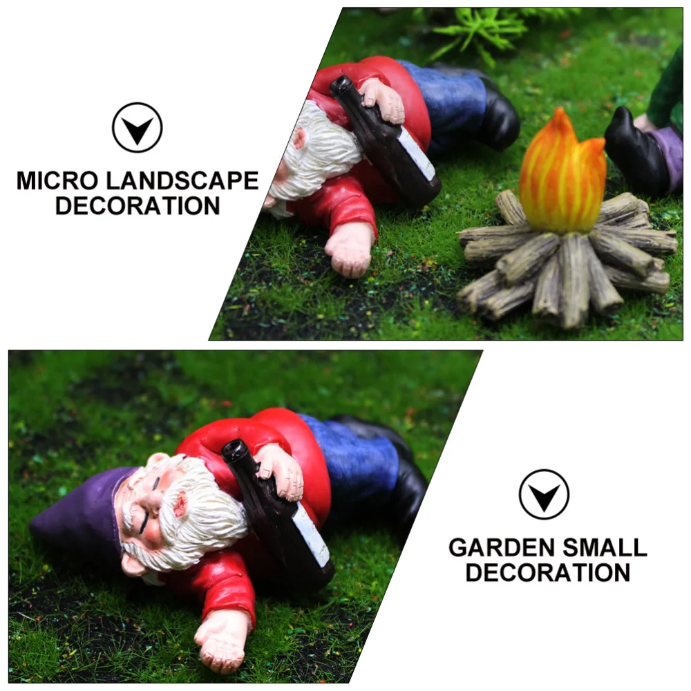 

3PCS Dwarf Micro Landscape Decoration Funny Garden Resin Ornament Resin Crafts