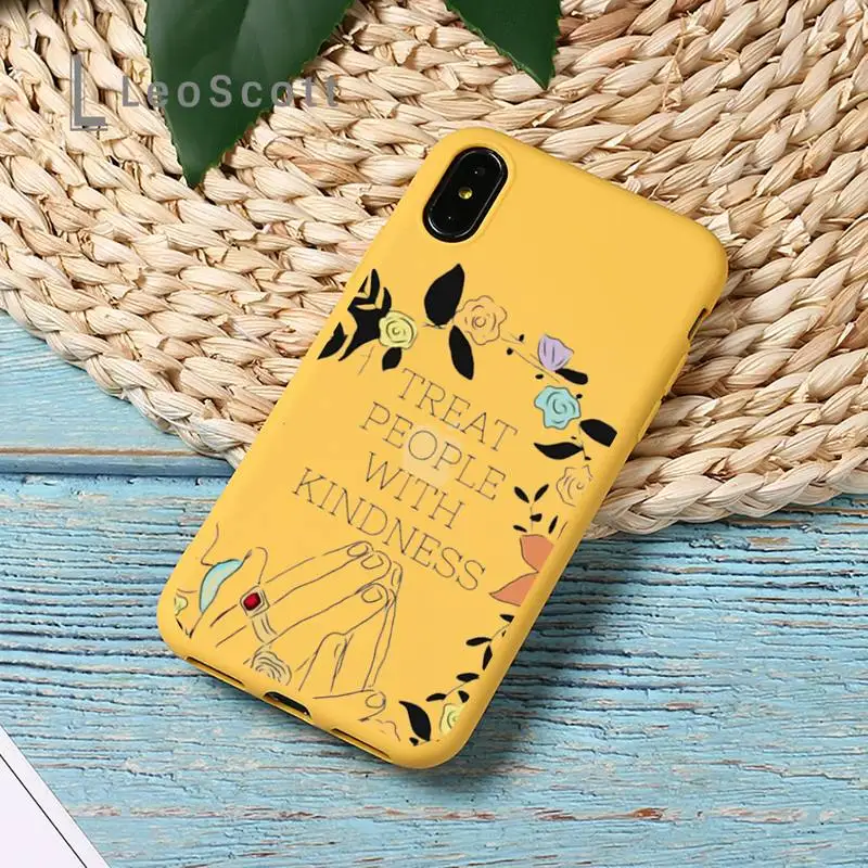 

Harry Styles Treat People With Kindnes Phone Case Yellow Candy Color for iPhone 11 12 mini pro XS MAX 8 7 6 6S Plus X SE 2020 XR