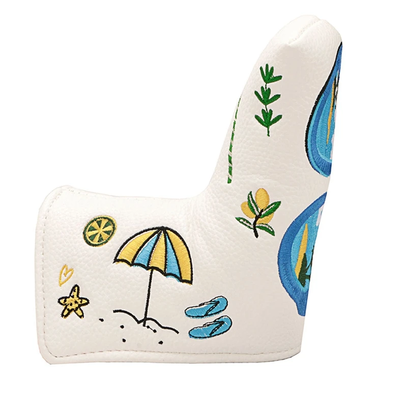 

Golf Head Cover with Spider Embroidery Golf Mallet/Blade Putter/Driver/Fairway Wood White