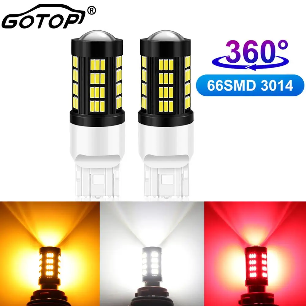 2 шт. Автомобильные светодиодные лампы T20 7443 4014 3157 SMD|Сигнальная лампа| |