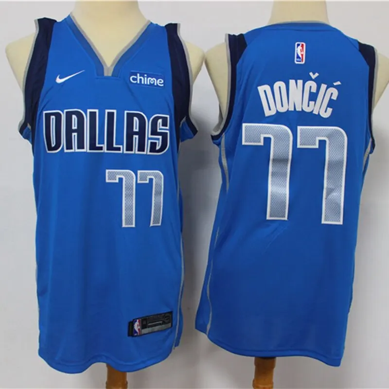 

NBA Men's Dallas Mavericks #77 Luka Doncic Basketball Jersey 2019-20 City Edition Authentic Swingman Jersey Mesh Stitched Jersey